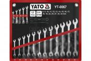 Klíče očkoploché sada 17 kusů 8-32mm CrV Yato zesílené