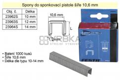 Spony do sponkovačky šíře 10,6 mm hranaté délka 14 mm balení 1000 kusů Spony do sponkovačky šíře 10,6 mm hranaté délka 14 mm balení 1000 kusů