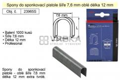 Spony do sponkovačky oblé šíře 7,6 mm délka 12 mm balení 1000 kusů