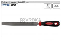 Pilník VOREL půlkulatý středně jemný délka 200mm Pilník VOREL půlkulatý středně jemný délka 200mm