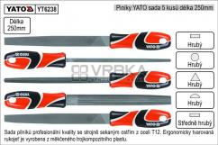 Pilníky YATO délka 250mm sada 5 kusů Pilníky YATO délka 250mm sada 5 kusů
