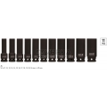 Gola ořechy šestihranné kované prodloužené 1/2" sada 11 kusů 10-24mm